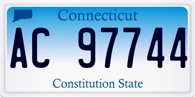 CT license plate AC97744