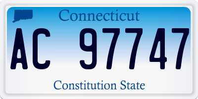CT license plate AC97747