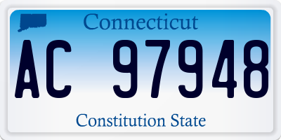 CT license plate AC97948