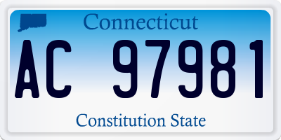 CT license plate AC97981
