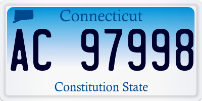 CT license plate AC97998