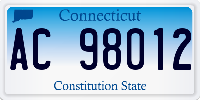 CT license plate AC98012