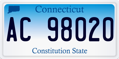 CT license plate AC98020