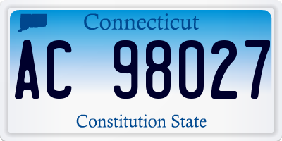 CT license plate AC98027