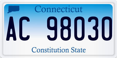 CT license plate AC98030