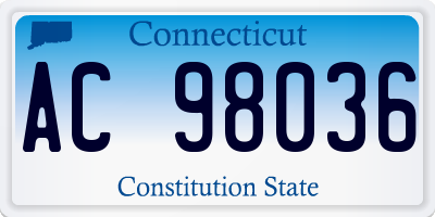 CT license plate AC98036
