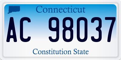CT license plate AC98037