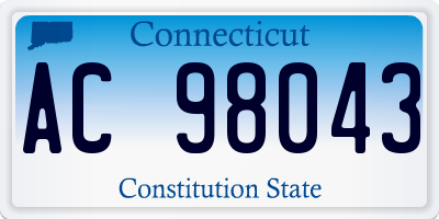 CT license plate AC98043