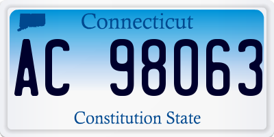 CT license plate AC98063