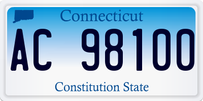 CT license plate AC98100