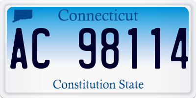 CT license plate AC98114