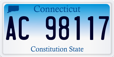 CT license plate AC98117