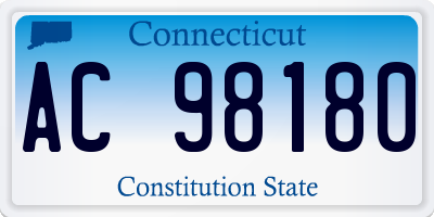 CT license plate AC98180