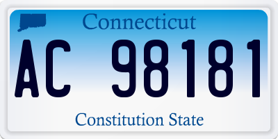 CT license plate AC98181