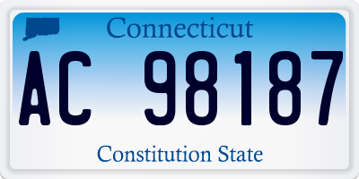 CT license plate AC98187