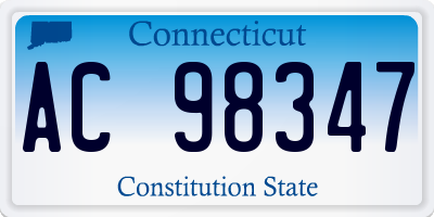 CT license plate AC98347