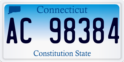 CT license plate AC98384