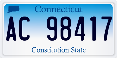 CT license plate AC98417
