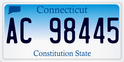CT license plate AC98445