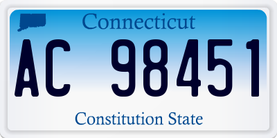 CT license plate AC98451
