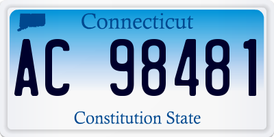 CT license plate AC98481