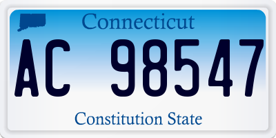 CT license plate AC98547