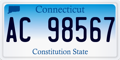 CT license plate AC98567