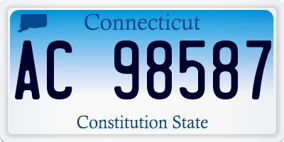 CT license plate AC98587