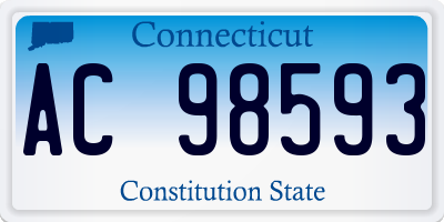 CT license plate AC98593