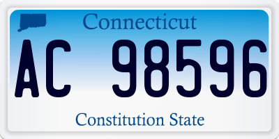CT license plate AC98596
