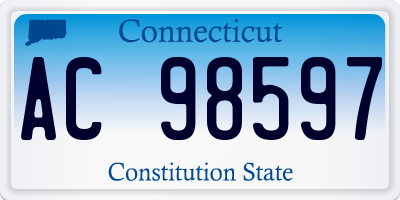 CT license plate AC98597