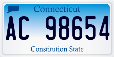 CT license plate AC98654
