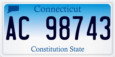 CT license plate AC98743