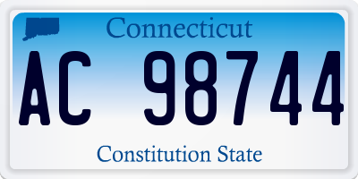 CT license plate AC98744