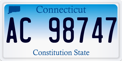 CT license plate AC98747