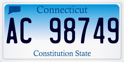 CT license plate AC98749