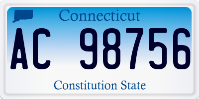 CT license plate AC98756