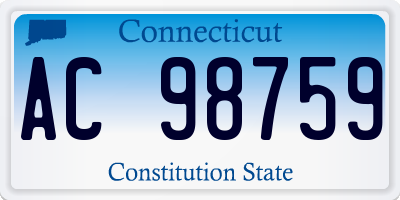 CT license plate AC98759