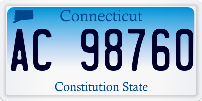 CT license plate AC98760