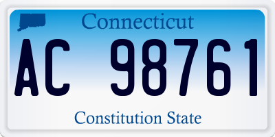 CT license plate AC98761