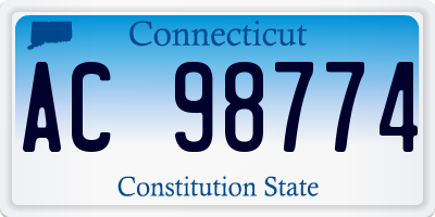 CT license plate AC98774
