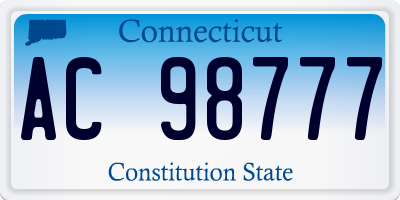 CT license plate AC98777