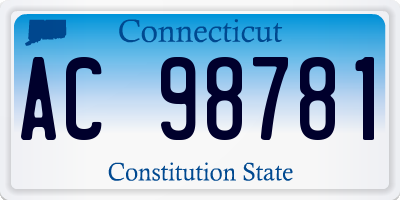 CT license plate AC98781