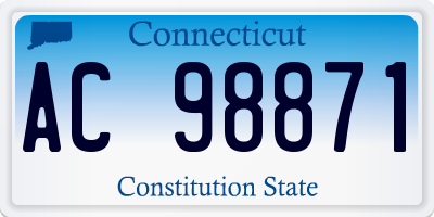 CT license plate AC98871