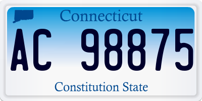 CT license plate AC98875