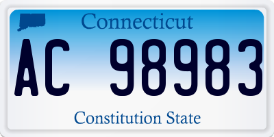 CT license plate AC98983