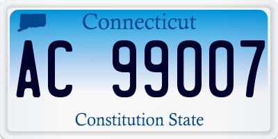 CT license plate AC99007