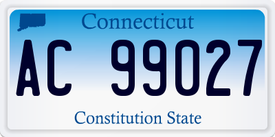 CT license plate AC99027