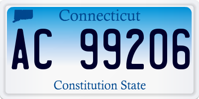 CT license plate AC99206