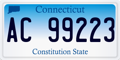 CT license plate AC99223